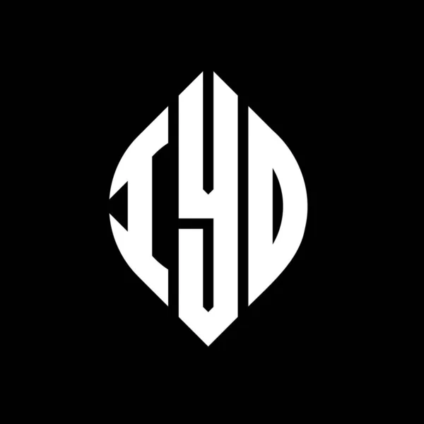 Дизайн Логотипу Iyo Кругової Літери Колом Формою Еліпса Iyo Еліпс — стоковий вектор