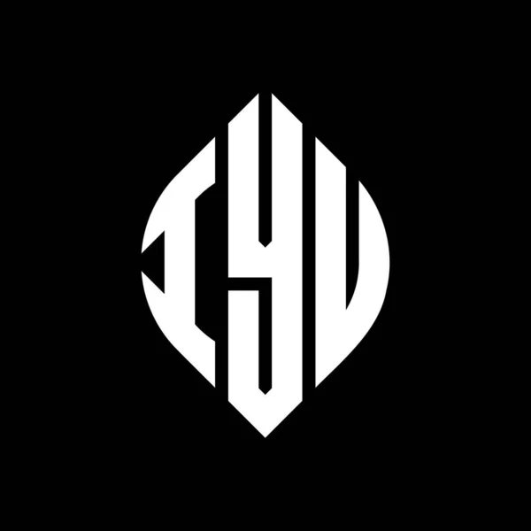 Дизайн Логотипа Круга Кружком Эллипсом Буквы Эллипса Iyu Типографским Стилем — стоковый вектор