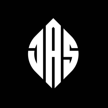 Daire ve elips şekilli JAS daire harf logosu tasarımı. Typographic tarzında JAS elips harfleri. Üç baş harf daire şeklinde bir logo oluşturuyor. JAS Çember Amblemi Soyut Monogram Harf İşaretleme Vektörü.