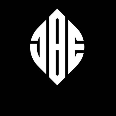 Daire ve elips şekilli JBE daire harf logosu tasarımı. Typographic tarzında JBE elips harfleri. Üç baş harf daire şeklinde bir logo oluşturuyor. JBE Çemberi Amblemi Soyut Monogram Harf İşaretleme Vektörü.
