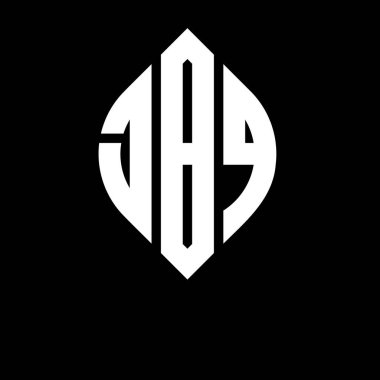 Daire ve elips şekilli JBQ daire harf logosu tasarımı. Tipografik tarzda JBQ elips harfleri. Üç baş harf daire şeklinde bir logo oluşturuyor. JBQ Çember Amblemi Soyut Monogram Harf İşaretleyici Vektörü.