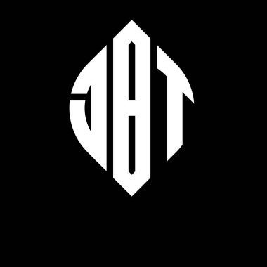 Çember ve elips şekilli JBT daire harf logosu tasarımı. Tipografik tarzda JBT elips harfleri. Üç baş harf daire şeklinde bir logo oluşturuyor. JBT Çember Amblemi Soyut Monogram Harf İşaretleyici Vektörü.
