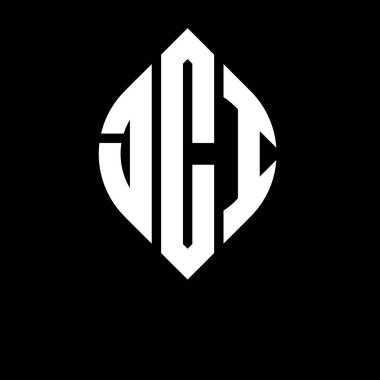 Çember ve elips şekilli JCI daire harf logosu tasarımı. JCI elips harfleri tipografik tarzda. Üç baş harf daire şeklinde bir logo oluşturuyor. JCI Çember Amblemi Soyut Monogram Harf İşaretleyici Vektörü.
