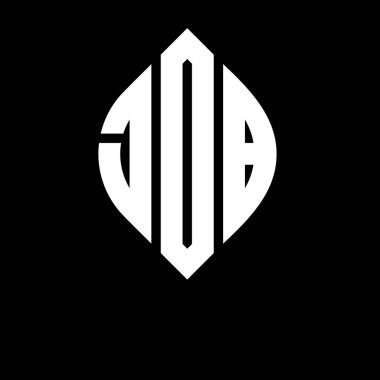 Daire ve elips şekilli JDB daire harf logosu tasarımı. Tipografik biçimli JDB elips harfleri. Üç baş harf daire şeklinde bir logo oluşturuyor. JDB Çember Amblemi Soyut Monogram Harf İşaretleyici Vektörü.