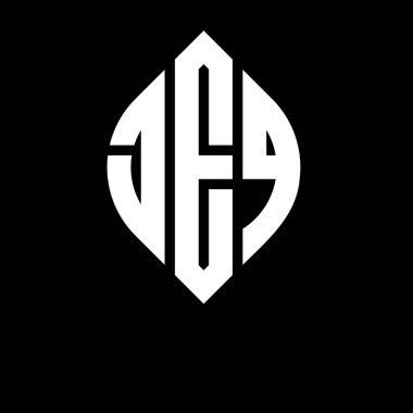 Daire ve elips şekilli JEQ daire harf logosu tasarımı. Typographic tarzında elips harfler. Üç baş harf daire şeklinde bir logo oluşturuyor. JEQ Çember Amblemi Soyut Monogram Harf İşaretleyici Vektörü.