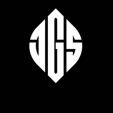 Çember ve elips şekilli JGS daire harf logosu tasarımı. Tipografik şekilli JGS elips harfleri. Üç baş harf daire şeklinde bir logo oluşturuyor. JGS Çemberi Amblemi Soyut Monogram Harf İşaretleme Vektörü.