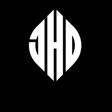 Çember ve elips şekilli JHO daire harf logosu tasarımı. Tipografik tarzda JHO elips harfleri. Üç baş harf daire şeklinde bir logo oluşturuyor. JHO Çember Amblemi Soyut Monogram Harf İşaretleyici Vektörü.
