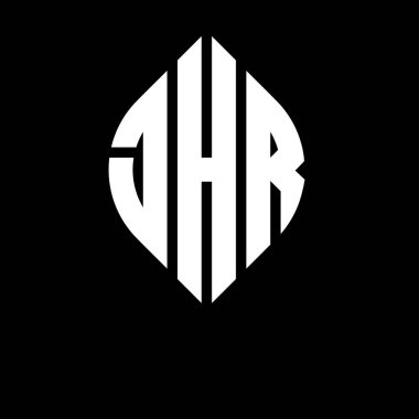 Çember ve elips şekilli JHR daire harf logosu tasarımı. Tipografik tarzda JHR elips harfleri. Üç baş harf daire şeklinde bir logo oluşturuyor. JHR Çember Amblemi Soyut Monogram Harf İşaretleyici Vektörü.