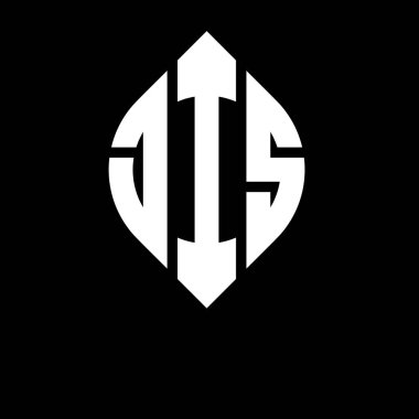 Daire ve elips şekilli JIS daire harf logosu tasarımı. Typographic tarzında elips harfler. Üç baş harf daire şeklinde bir logo oluşturuyor. JIS Çemberi Amblemi Soyut Monogram Harf İşaretleme Vektörü.