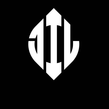 Çember ve elips şekilli JIL daire harf logosu tasarımı. Typographic tarzında JIL elips harfleri. Üç baş harf daire şeklinde bir logo oluşturuyor. JIL Çember Amblemi Soyut Monogram Harf İşaretleyici Vektörü.