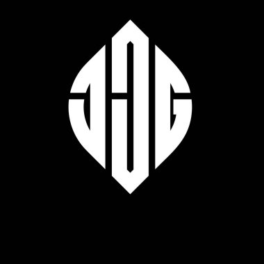 Daire ve elips şekilli JJG daire harf logosu tasarımı. Tipografik biçimli JJG elips harfleri. Üç baş harf daire şeklinde bir logo oluşturuyor. JJG Çember Amblemi Soyut Monogram Harf İşaretleyici Vektörü.