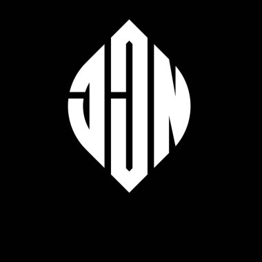 Daire ve elips şekilli JJN daire harfli logo tasarımı. Typographic tarzında JJN elips harfleri. Üç baş harf daire şeklinde bir logo oluşturuyor. JJN Çember Amblemi Soyut Monogram Harf İşaretleyici Vektörü.