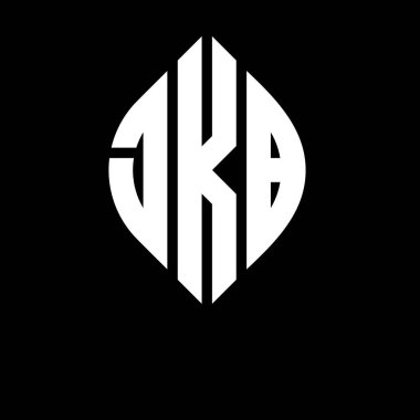 Daire ve elips şekilli JKB daire harf logosu tasarımı. Tipografik biçimli JKB elips harfleri. Üç baş harf daire şeklinde bir logo oluşturuyor. JKB Çember Amblemi Soyut Monogram Harf İşaretleyici Vektörü.