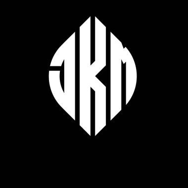 Çember ve elips şekilli JKM daire harf logosu tasarımı. Tipografik biçimli JKM elips harfleri. Üç baş harf daire şeklinde bir logo oluşturuyor. JKM Çember Amblemi Soyut Monogram Harf İşaretleme Vektörü.