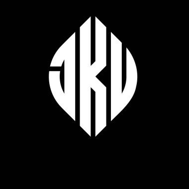 Daire ve elips şekilli JKU daire harf logosu tasarımı. Tipografik biçimli JKU elips harfleri. Üç baş harf daire şeklinde bir logo oluşturuyor. JKU Çember Amblemi Soyut Monogram Harf İşaretleyici Vektörü.