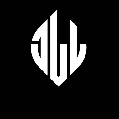 Çember ve elips şekilli JLL daire harf logosu tasarımı. Typographic tarzı JLL elips harfleri. Üç baş harf daire şeklinde bir logo oluşturuyor. JLL Çember Amblemi Soyut Monogram Harf İşaretleyici Vektörü.