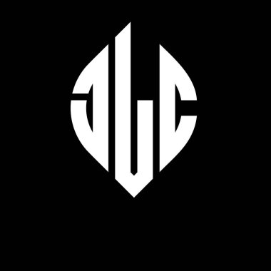 Çember ve elips şekilli JLC daire harf logosu tasarımı. Tipografik biçimli JLC elips harfleri. Üç baş harf daire şeklinde bir logo oluşturuyor. JLC Çember Amblemi Soyut Monogram Harf İşaretleyici Vektörü.