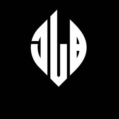 Çember ve elips şekilli JLB daire harf logosu tasarımı. Tipografik biçimli JLB elips harfleri. Üç baş harf daire şeklinde bir logo oluşturuyor. JLB Çember Amblemi Soyut Monogram Harf İşaretleyici Vektörü.