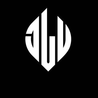 Çember ve elips şekilli JLU daire harf logosu tasarımı. JLU elips harfleri tipografik tarzda. Üç baş harf daire şeklinde bir logo oluşturuyor. JLU Çember Amblemi Soyut Monogram Harf İşaretleyici Vektörü.