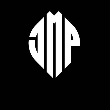 Çember ve elips şekilli JMP daire harf logosu tasarımı. Typographic tarzında JMP elips harfleri. Üç baş harf daire şeklinde bir logo oluşturuyor. JMP Çemberi Amblemi Soyut Monogram Harf İşaretleyici Vektörü.