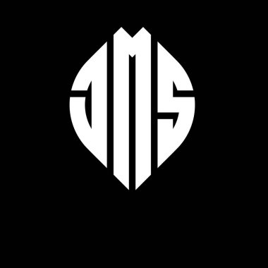 Çember ve elips şekilli JMS daire harf logosu tasarımı. Typographic tarzında JMS elips harfleri. Üç baş harf daire şeklinde bir logo oluşturuyor. JMS Çemberi Amblemi Soyut Monogram Harf İşaretleyici Vektörü.