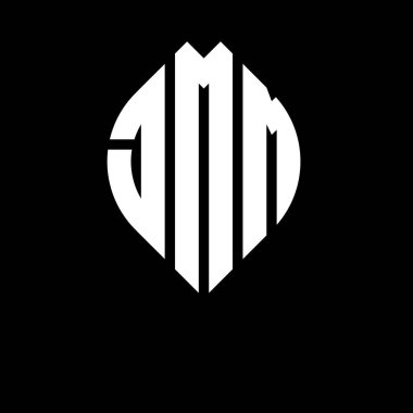 Çember ve elips şekilli JMM daire harf logosu tasarımı. Tipografik biçimli JMM elips harfleri. Üç baş harf daire şeklinde bir logo oluşturuyor. JMM Çember Amblemi Soyut Monogram Harf İşaretleyici Vektörü.