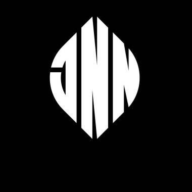 Daire ve elips şekilli JNN daire harf logosu tasarımı. Typographic tarzında JNN elips harfleri. Üç baş harf daire şeklinde bir logo oluşturuyor. JNN Çember Amblemi Soyut Monogram Harf İşaretleyici Vektörü.