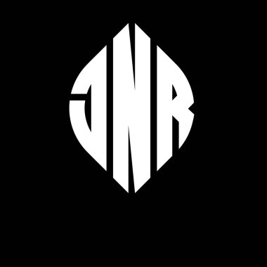 Çember ve elips şekilli JNR daire harf logosu tasarımı. Typographic tarzında JNR elips harfleri. Üç baş harf daire şeklinde bir logo oluşturuyor. JNR Çember Amblemi Soyut Monogram Harf İşaretleyici Vektörü.