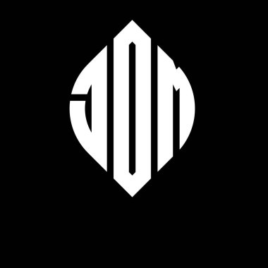 Çember ve elips şekilli JOM daire harf logosu tasarımı. JOM elips harfleri tipografik tarzda. Üç baş harf daire şeklinde bir logo oluşturuyor. JOM Çember Amblemi Soyut Monogram Harf İşaretleme Vektörü.