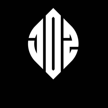 JOZ daire harf logosu dizaynı daire ve elips şeklinde. JOZ elips harfleri tipografik tarzda. Üç baş harf daire şeklinde bir logo oluşturuyor. JOZ Çember Amblemi Soyut Monogram Harf İşaretleme Vektörü.