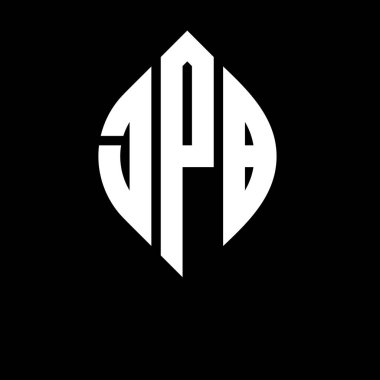 Çember ve elips şekilli JPB daire harf logosu tasarımı. Tipografik biçimli JPB elips harfleri. Üç baş harf daire şeklinde bir logo oluşturuyor. JPB Çember Amblemi Soyut Monogram Harf İşaretleyici Vektörü.
