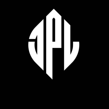Çember ve elips şekilli JPL daire harf logosu tasarımı. Tipografik biçimli JPL elips harfleri. Üç baş harf daire şeklinde bir logo oluşturuyor. JPL Çember Amblemi Soyut Monogram Harf İşaretleyici Vektörü.