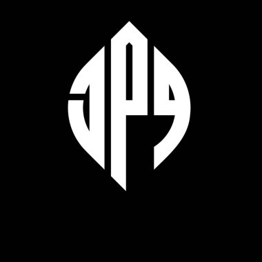 Çember ve elips şekilli JPQ daire harf logosu tasarımı. Tipografik tarzda JPQ elips harfleri. Üç baş harf daire şeklinde bir logo oluşturuyor. JPQ Çemberi Amblemi Soyut Monogram Harf İşaretleyici Vektörü.