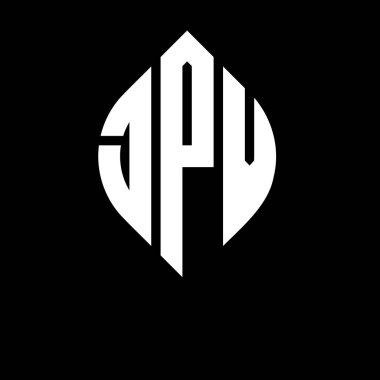 Dairesel ve elips şekilli JPV daire harf logosu tasarımı. Tipografik biçimli JPV elips harfleri. Üç baş harf daire şeklinde bir logo oluşturuyor. JPV Çember Amblemi Soyut Monogram Harf İşaretleyici. Çember ve ellip ile JPV daire harfli logo tasarımı