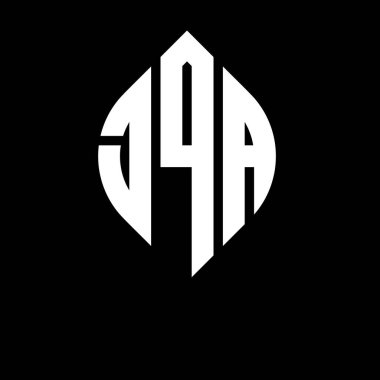 Çember ve elips şekilli JQA daire harf logosu tasarımı. Tipografik tarzda JQA elips harfleri. Üç baş harf daire şeklinde bir logo oluşturuyor. JQA Çember Amblemi Soyut Monogram Harf İşaretleyici Vektörü.