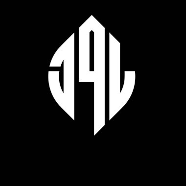 Çember ve elips şekilli JQL daire harf logosu tasarımı. Tipografik biçimli JQL elips harfleri. Üç baş harf daire şeklinde bir logo oluşturuyor. JQL Çember Amblemi Soyut Monogram Harf İşaretleyici Vektörü.