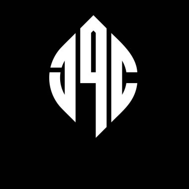 Çember ve elips şekilli JQC daire harf logosu tasarımı. Tipografik biçimli JQC elips harfleri. Üç baş harf daire şeklinde bir logo oluşturuyor. JQC Çember Amblemi Soyut Monogram Harf İşaretleyici Vektörü.
