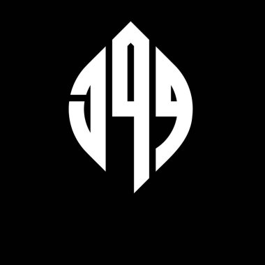 Daire ve elips şekilli JQQ daire harf logosu tasarımı. Typographic tarzında elips harfler. Üç baş harf daire şeklinde bir logo oluşturuyor. JQQ Çember Amblemi Soyut Monogram Harf İşaretleyici Vektörü.
