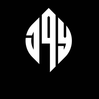 Çember ve elips şekilli JQY daire harf logosu tasarımı. Tipografik tarzda JQY elips harfleri. Üç baş harf daire şeklinde bir logo oluşturuyor. JQY Çember Amblemi Soyut Monogram Harf İşaretleyici Vektörü.