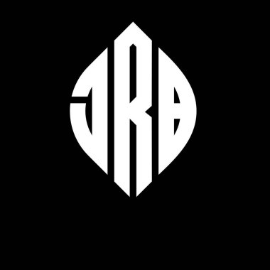 Daire ve elips şekilli JRB daire harf logosu tasarımı. Tipografik biçimli JRB elips harfleri. Üç baş harf daire şeklinde bir logo oluşturuyor. JRB Çember Amblemi Soyut Monogram Harf İşaretleyici Vektörü.