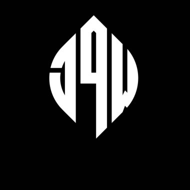 Çember ve elips şekilli JQW daire harf logosu tasarımı. Tipografik tarzda JQW elips harfleri. Üç baş harf daire şeklinde bir logo oluşturuyor. JQW Çember Amblemi Soyut Monogram Harf İşaretleyici Vektörü.