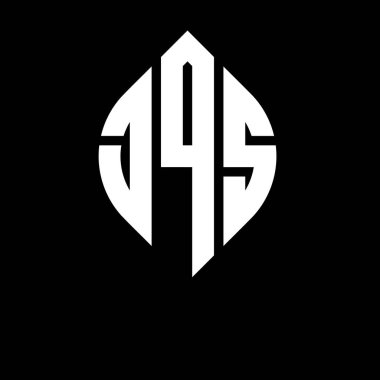 Çember ve elips şekilli JQS daire harf logosu tasarımı. Tipografik tarzda JQS elips harfleri. Üç baş harf daire şeklinde bir logo oluşturuyor. JQS Çemberi Amblemi Soyut Monogram Harf İşaretleyici Vector.JQS daire harfli logo tasarımı daire ve ellip