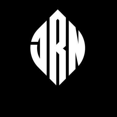 Daire ve elips şekilli JRN yuvarlak harfli logo tasarımı. Typographic tarzında JRN elips harfleri. Üç baş harf daire şeklinde bir logo oluşturuyor. JRN Çember Amblemi Soyut Monogram Harf İşaretleyici Vektörü.