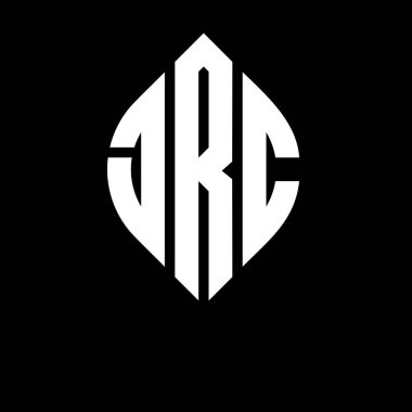 Dairesel ve elips şekilli JRC daire harf logosu tasarımı. Tipografik biçimli JRC elips harfleri. Üç baş harf daire şeklinde bir logo oluşturuyor. JRC Çember Amblemi Soyut Monogram Harf İşaretleyici Vektörü.