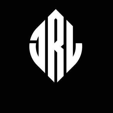 Daire ve elips şekilli JRL daire harf logosu tasarımı. Tipografik biçimli JRL elips harfleri. Üç baş harf daire şeklinde bir logo oluşturuyor. JRL Çember Amblemi Soyut Monogram Harf İşaretleyici Vektörü.