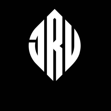 Çember ve elips şekilli JRU daire harf logosu tasarımı. JRU elips harfleri tipografik tarzda. Üç baş harf daire şeklinde bir logo oluşturuyor. JRU Çember Amblemi Soyut Monogram Harf İşaretleyici Vektörü.