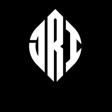 Daire ve elips şekilli JRI daire harf logosu tasarımı. Typographic tarzı JRI elips harfleri. Üç baş harf daire şeklinde bir logo oluşturuyor. JRI Çember Amblemi Soyut Monogram Harf İşaretleyici Vektörü.