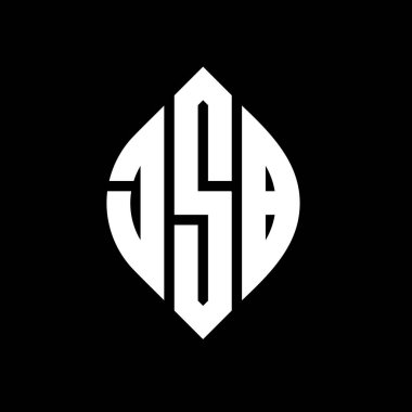 Daire ve elips şekilli JSB daire harf logosu tasarımı. Tipografik biçimli JSB elips harfleri. Üç baş harf daire şeklinde bir logo oluşturuyor. JSB Çember Amblemi Soyut Monogram Harf İşaretleyici Vektörü.