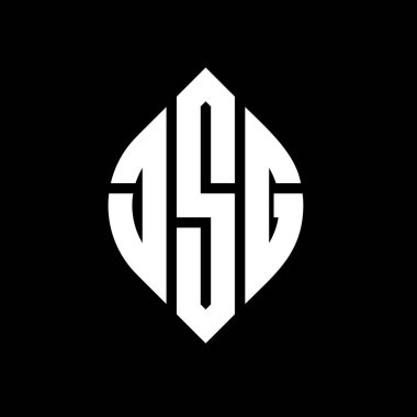 Daire ve elips şekilli JSG daire harf logosu tasarımı. Tipografik biçimli JSG elips harfleri. Üç baş harf daire şeklinde bir logo oluşturuyor. JSG Çember Amblemi Soyut Monogram Harf İşaretleyici Vektörü.