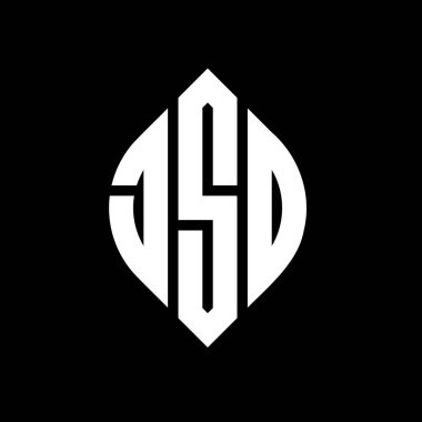 Çember ve elips şekilli JSO daire harf logosu tasarımı. Tipografik şekilli JSO elips harfleri. Üç baş harf daire şeklinde bir logo oluşturuyor. JSO Çemberi Amblemi Soyut Monogram Harf İşaretleme Vektörü.